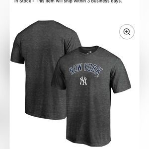 Fanatics New York Yankees Team Lockup T-Shirt - Heathered Charcoal size XL